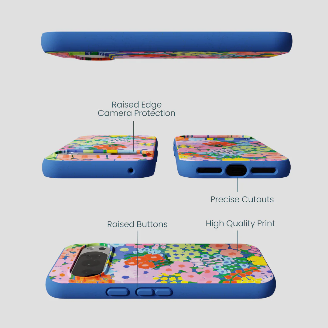 Electric Blue Painted Garden Google Pixel 10/10 Pro Case - Image 3