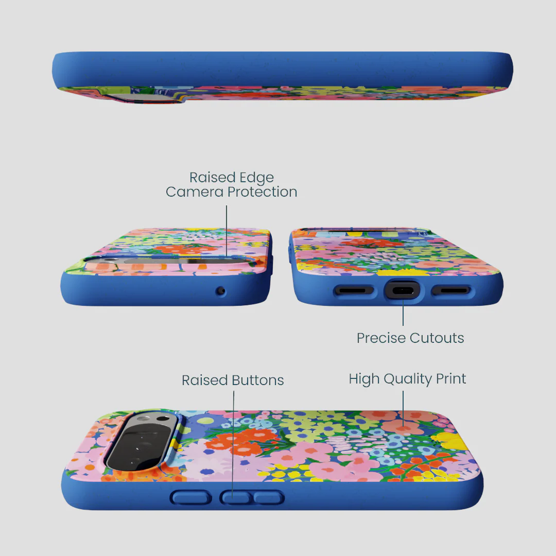 Electric Blue Painted Garden Google Pixel 10 Pro XL Case - Image 3