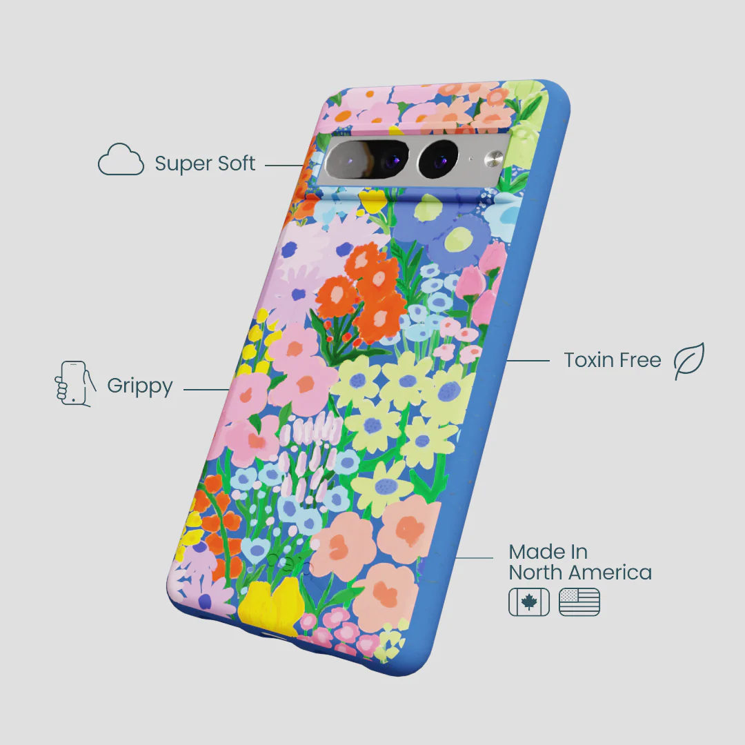 Electric Blue Painted Garden Google Pixel 7 Pro Case - Image 4