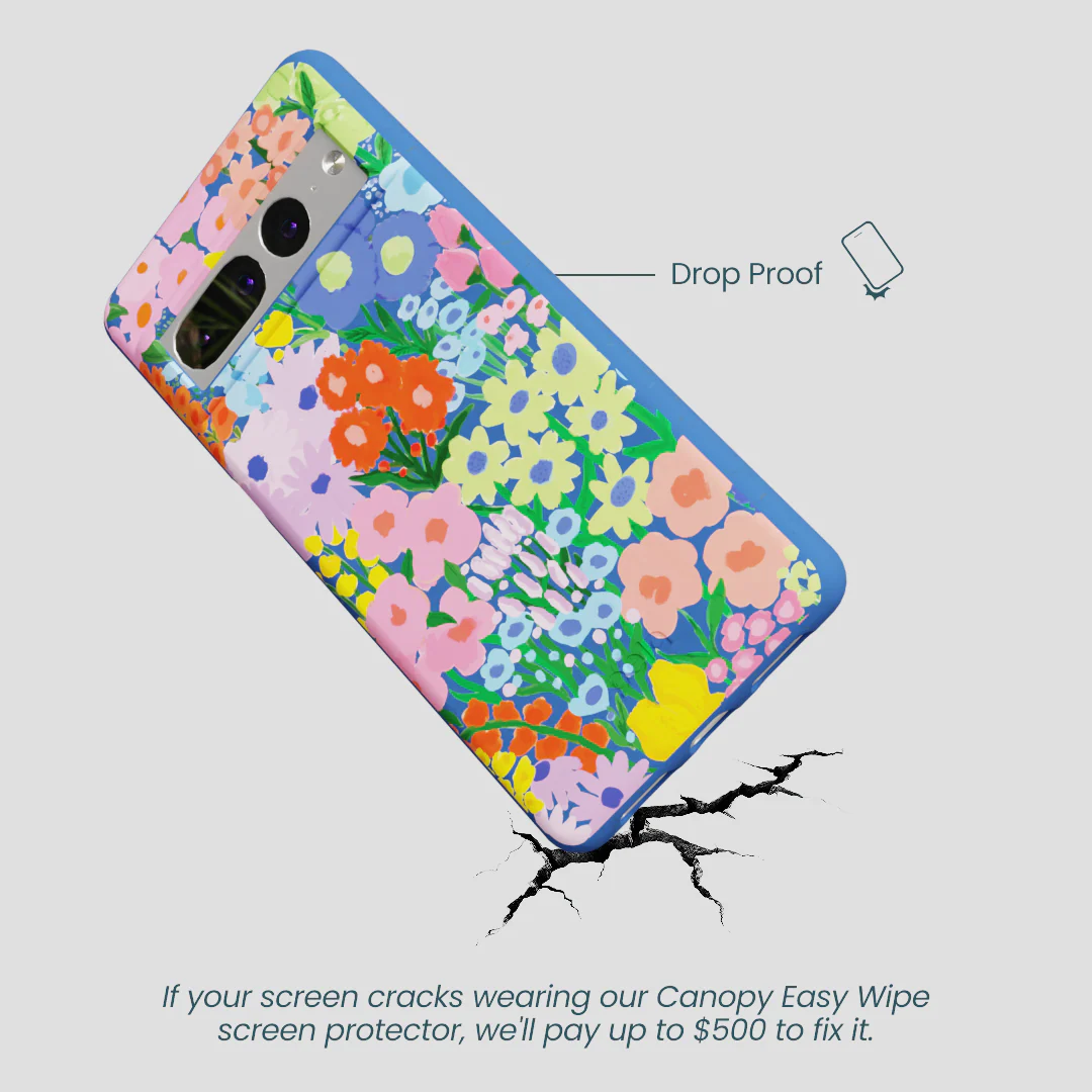 Electric Blue Painted Garden Google Pixel 7 Pro Case - Image 5