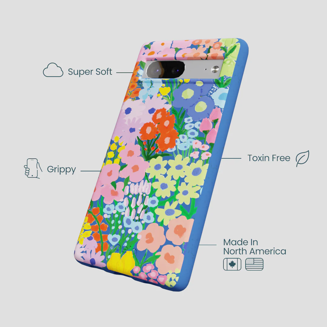 Electric Blue Painted Garden Google Pixel 7a Case - Image 4