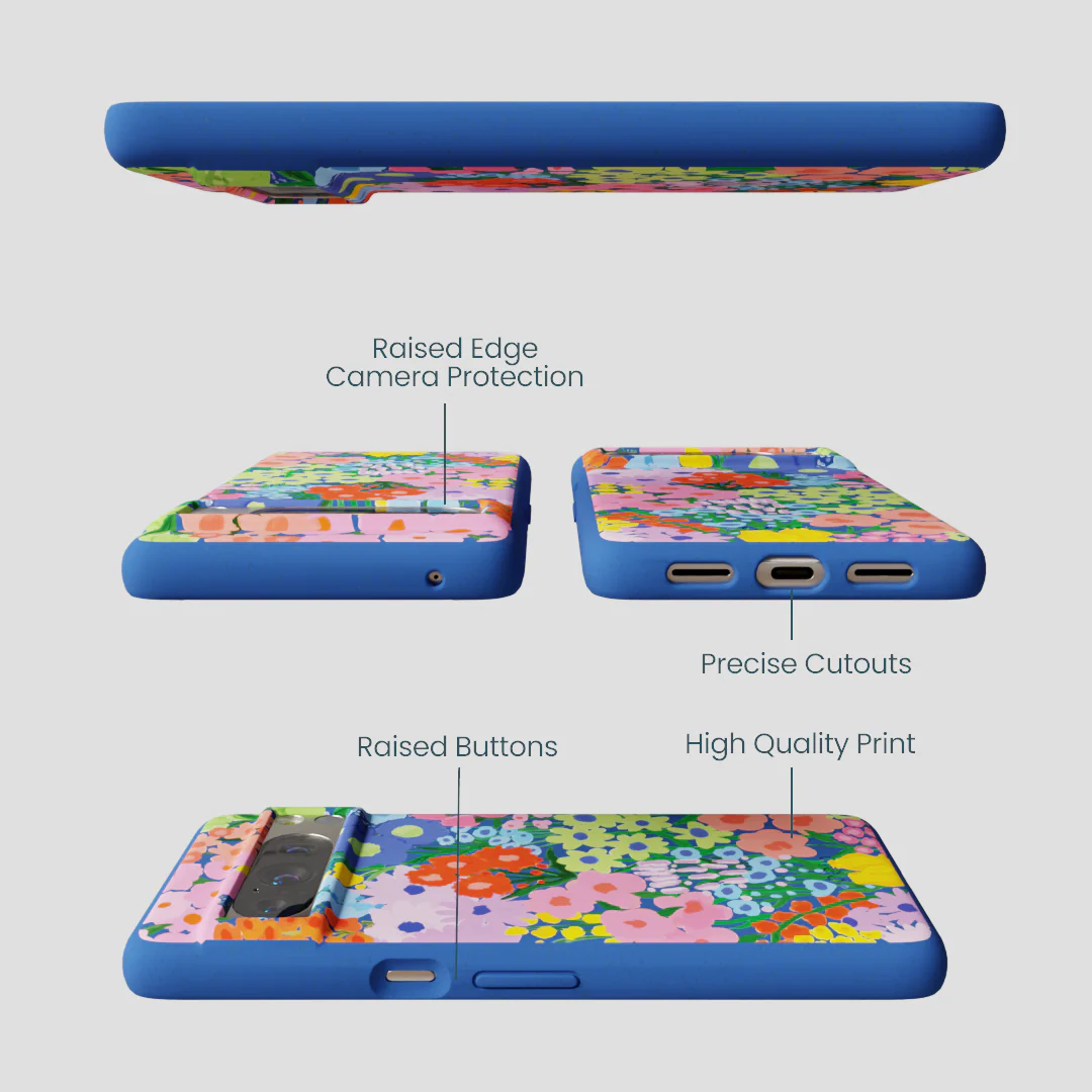 Electric Blue Painted Garden Google Pixel 8 Pro Case - Image 3