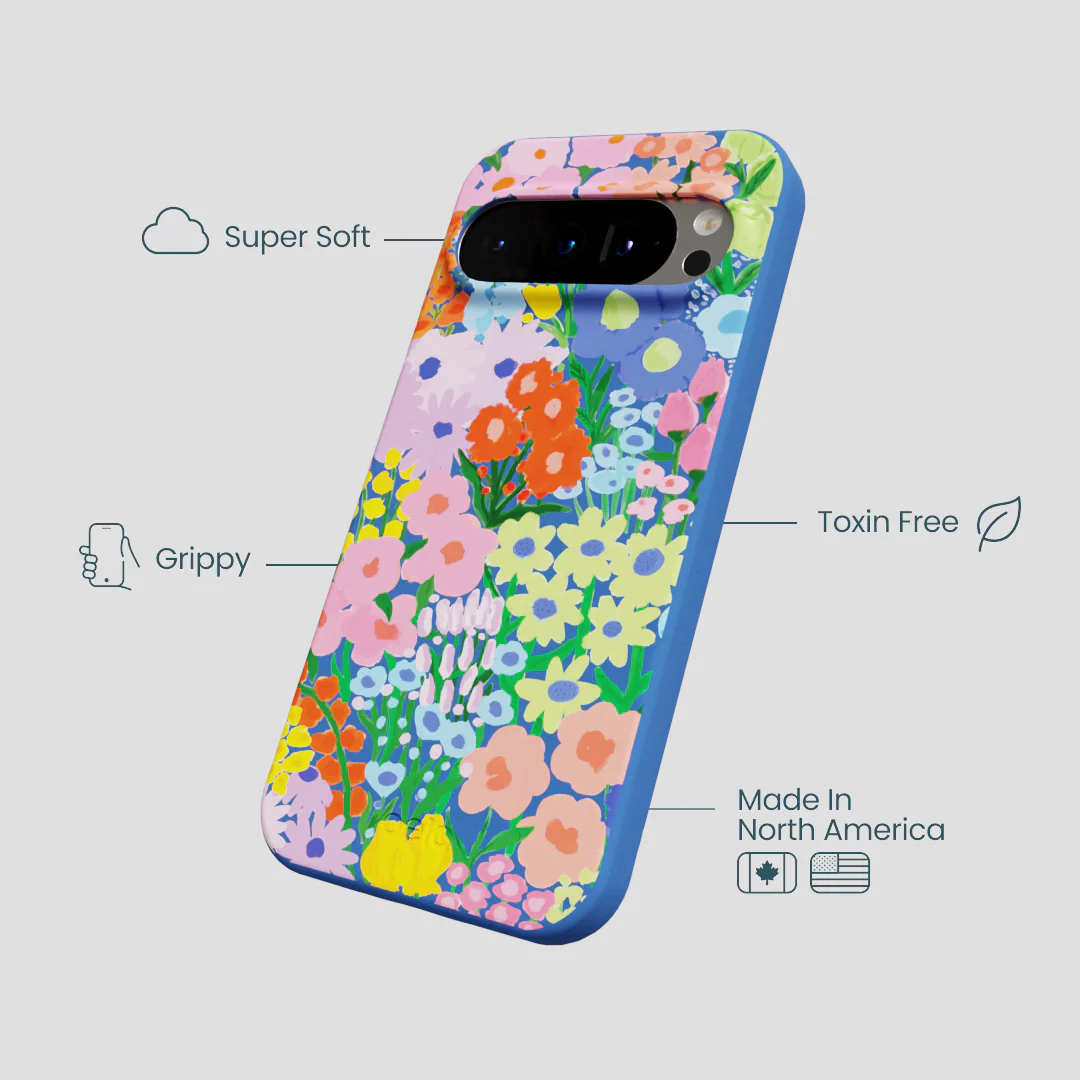 Electric Blue Painted Garden Google Pixel 9/9 Pro Case - Image 4
