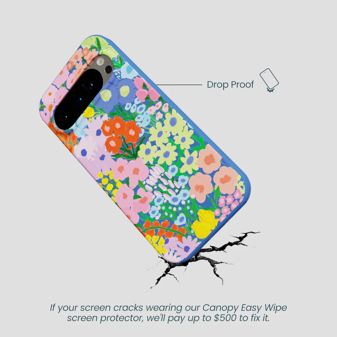 Electric Blue Painted Garden Google Pixel 9/9 Pro Case - Image 5