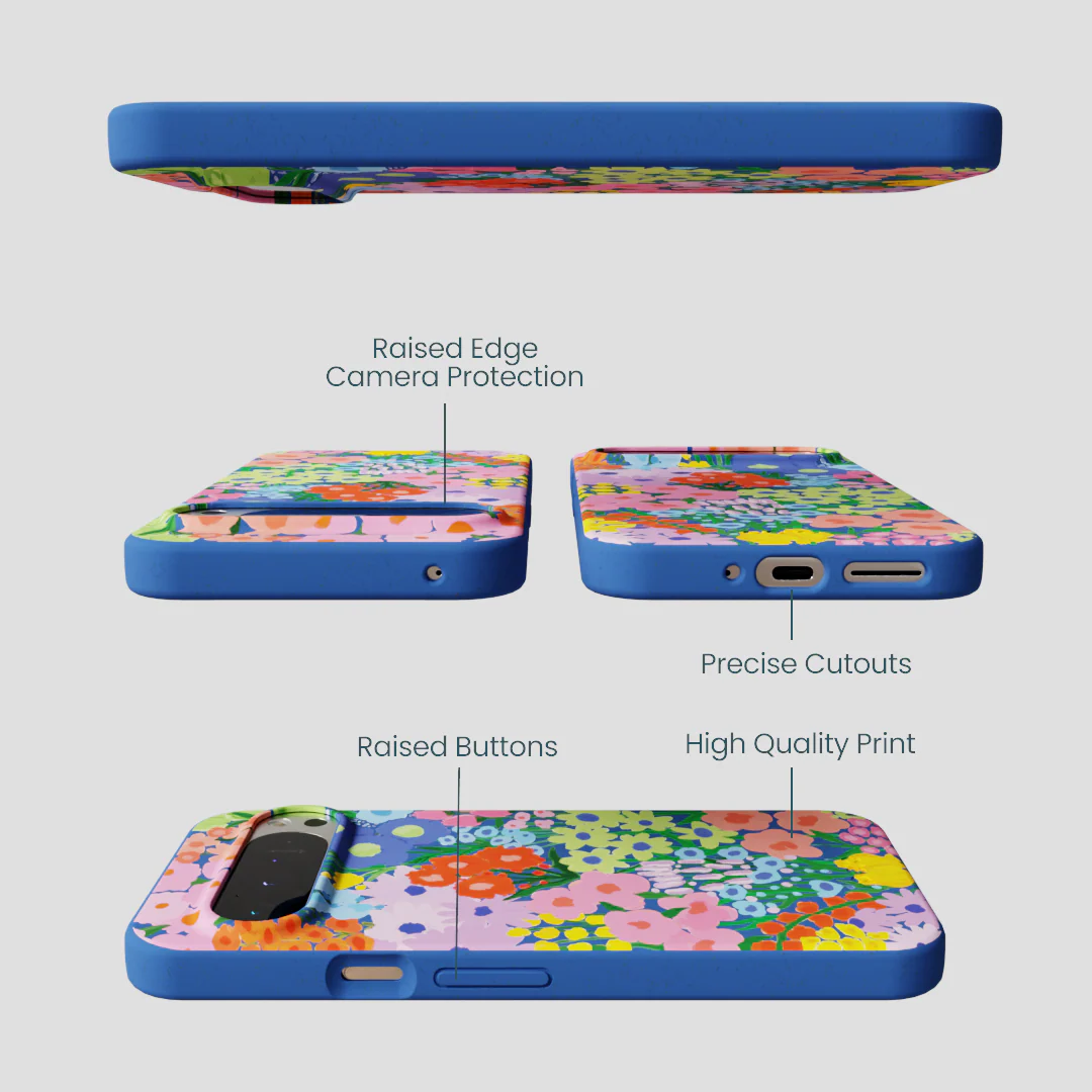 Electric Blue Painted Garden Google Pixel 9 Pro XL Case - Image 3