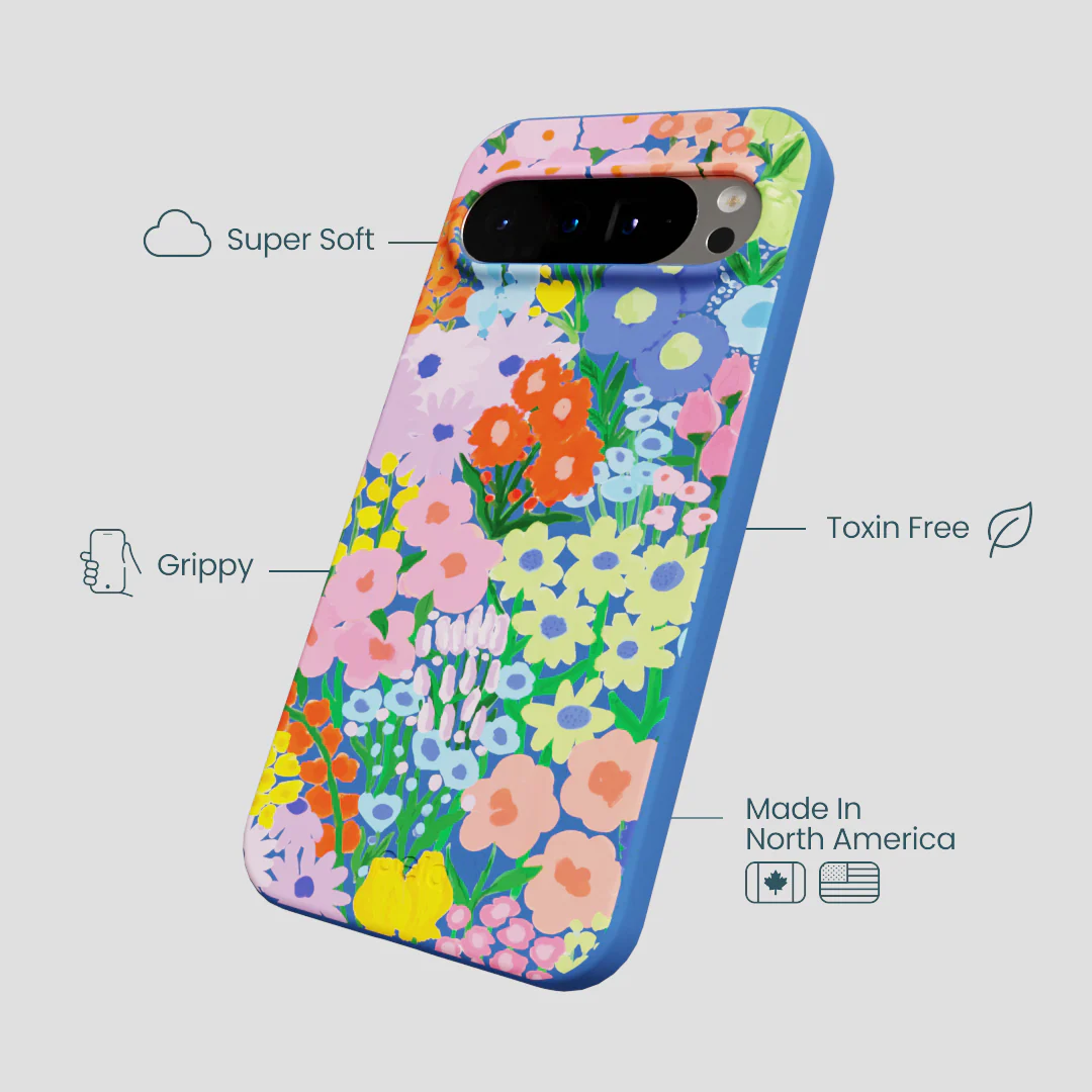 Electric Blue Painted Garden Google Pixel 9 Pro XL Case - Image 4