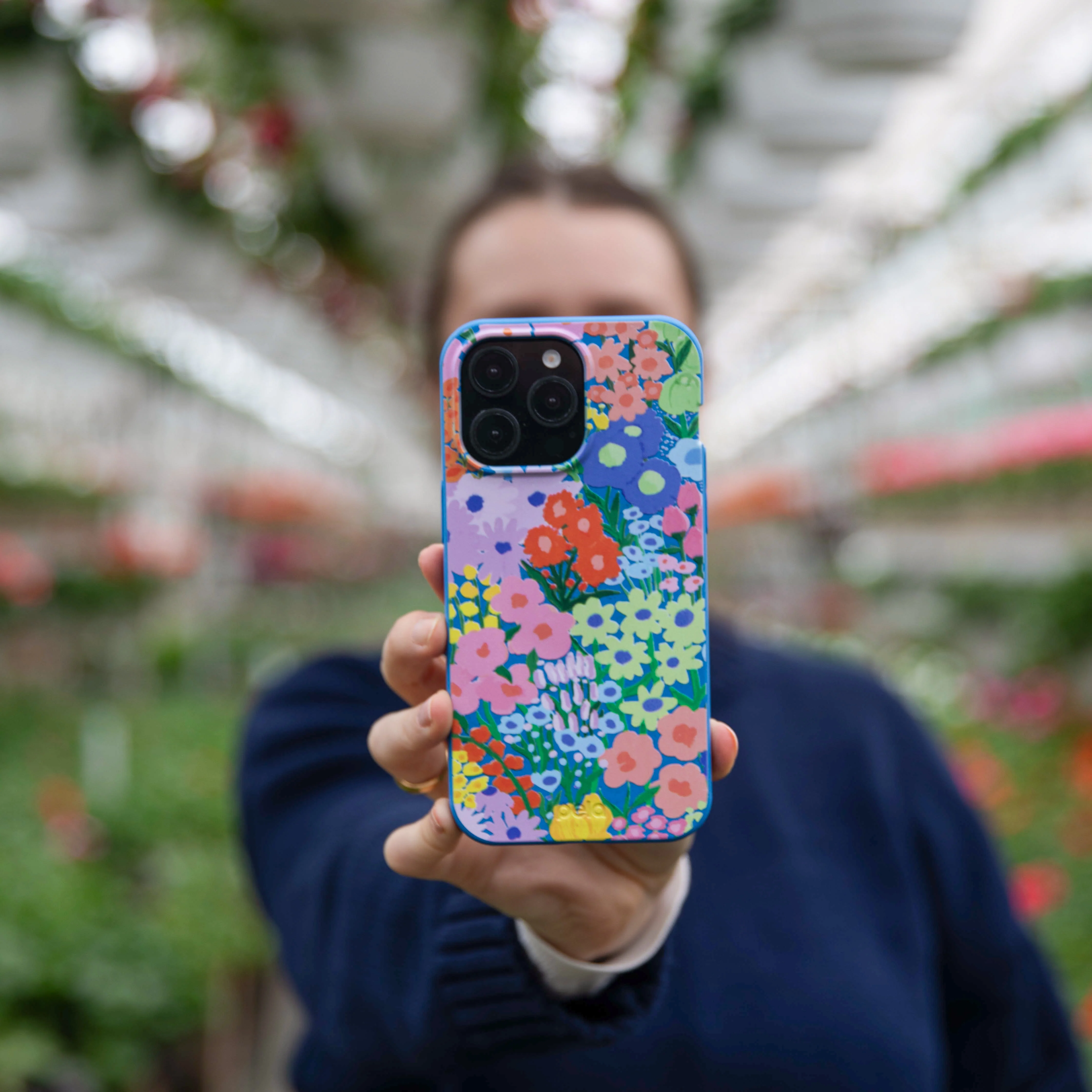 Electric Blue Painted Garden Google Pixel 9a Case - Image 2