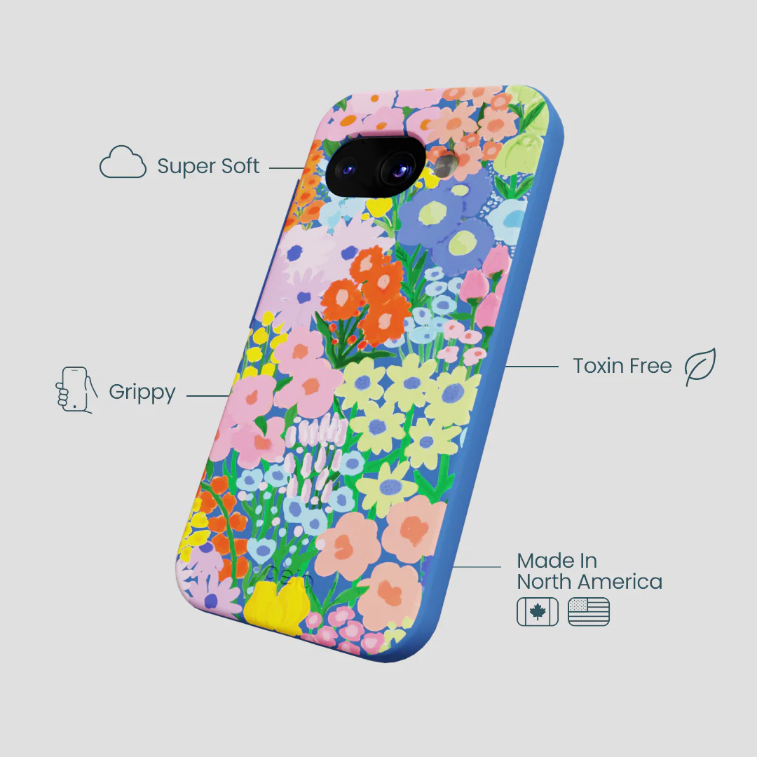 Electric Blue Painted Garden Google Pixel 9a Case - Image 4
