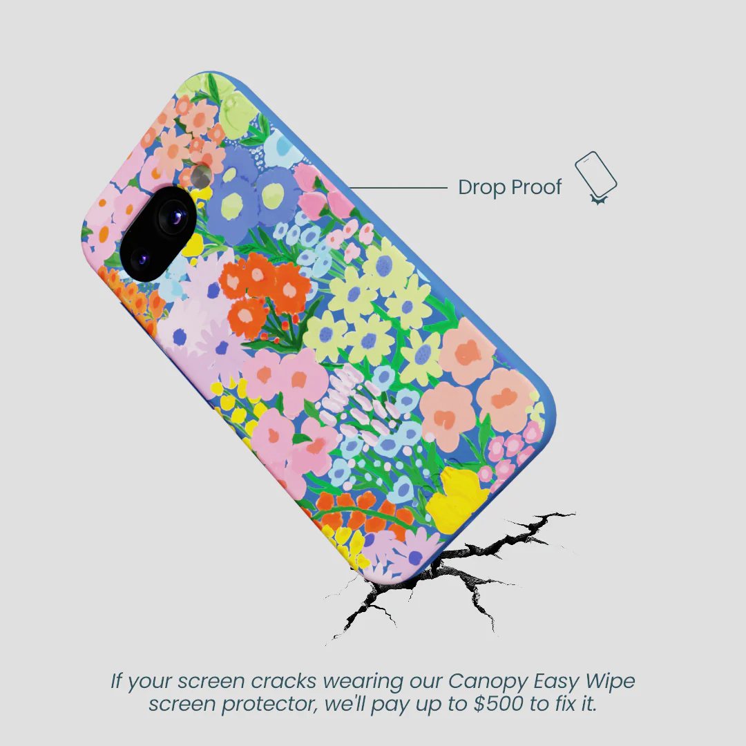Electric Blue Painted Garden Google Pixel 9a Case - Image 5