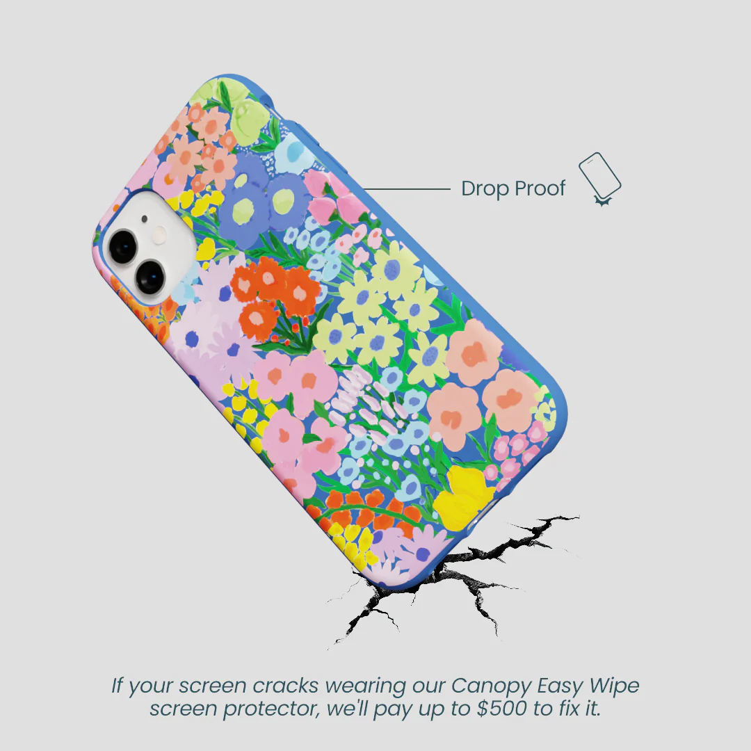 Electric Blue Painted Garden iPhone 11 Case - Image 5