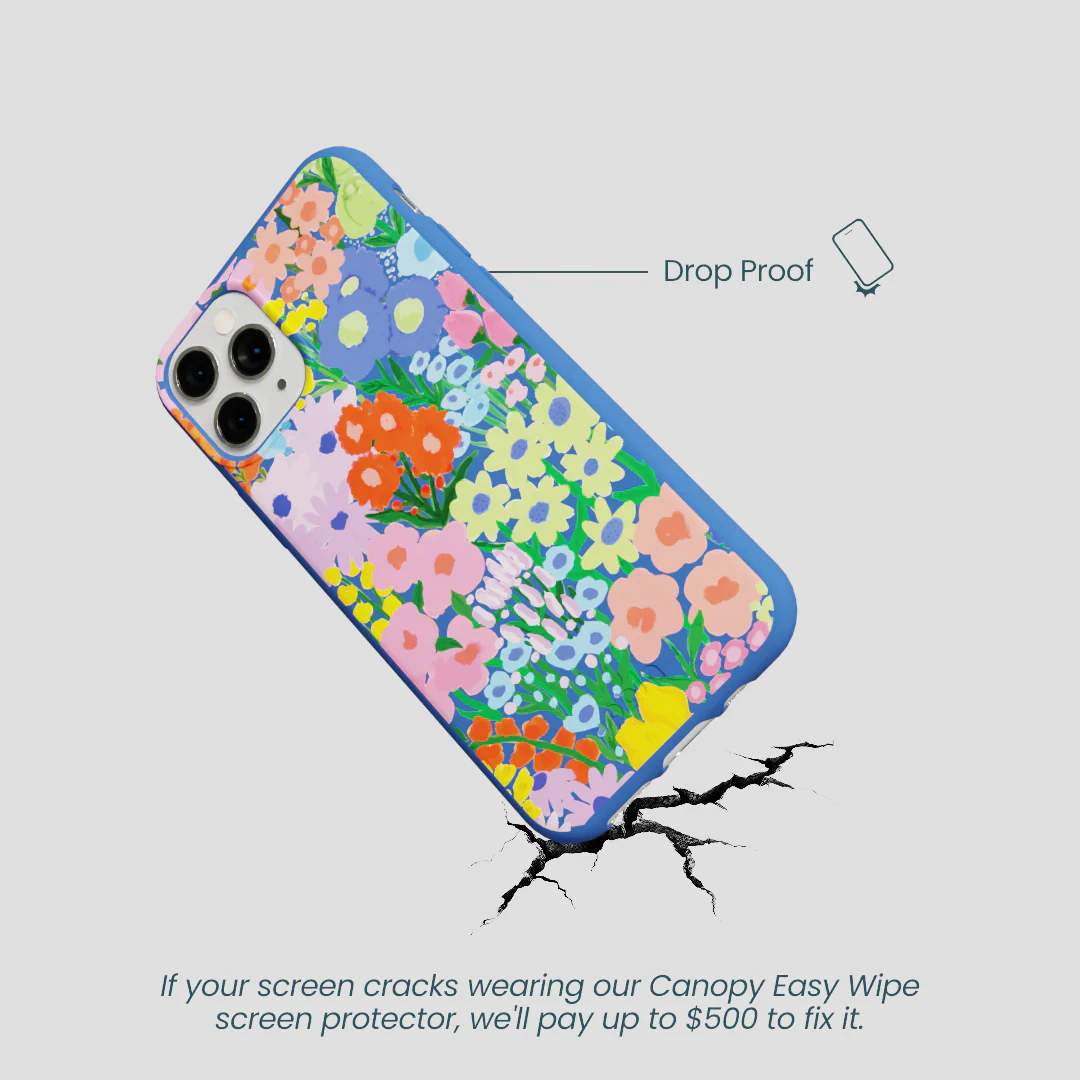 Electric Blue Painted Garden iPhone 11 Pro Case - Image 5