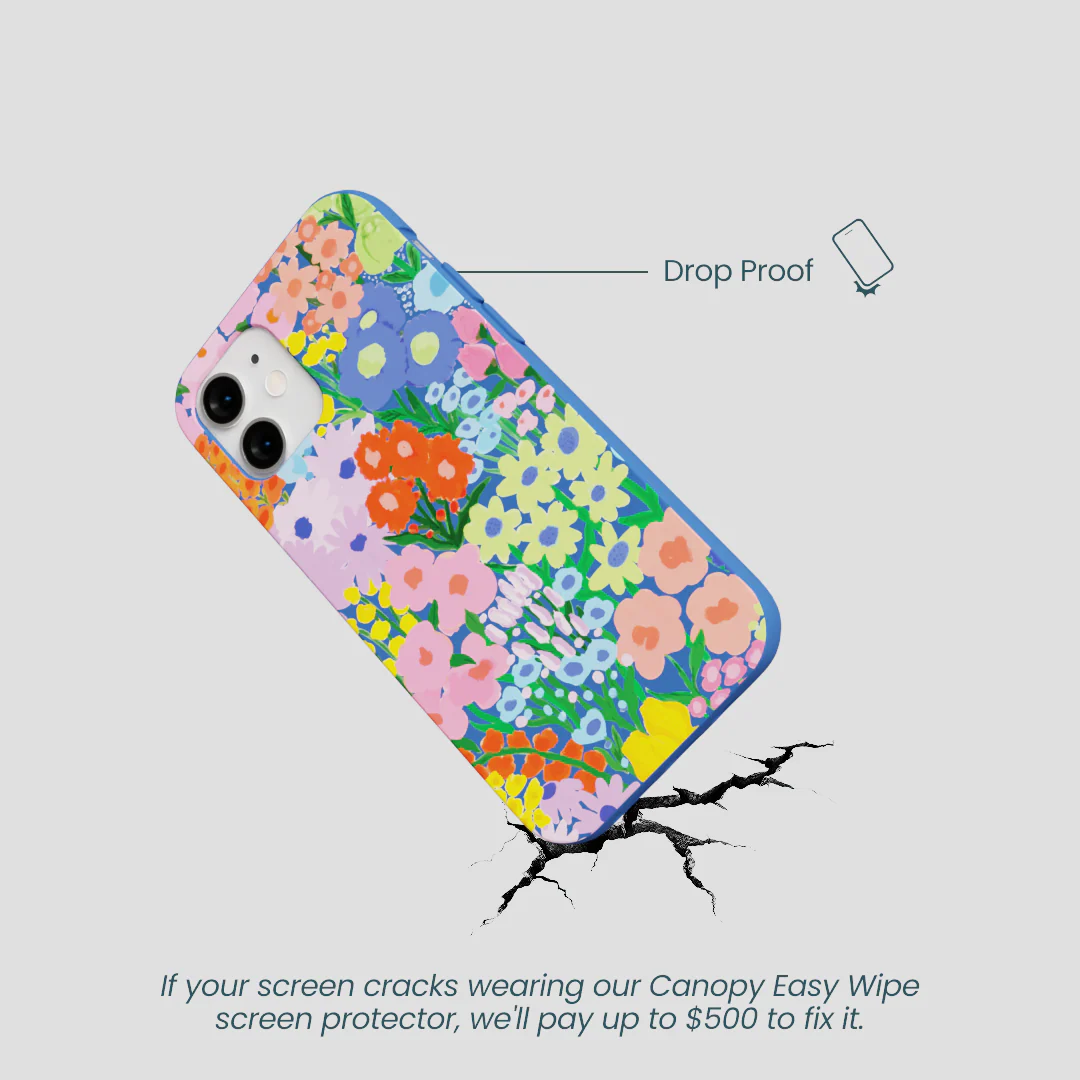 Electric Blue Painted Garden iPhone 12 Mini Case - Image 5