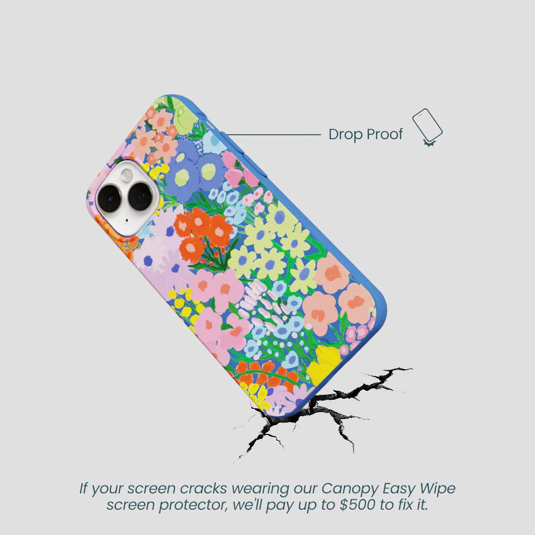 Electric Blue Painted Garden iPhone 13 Mini Case - Image 5