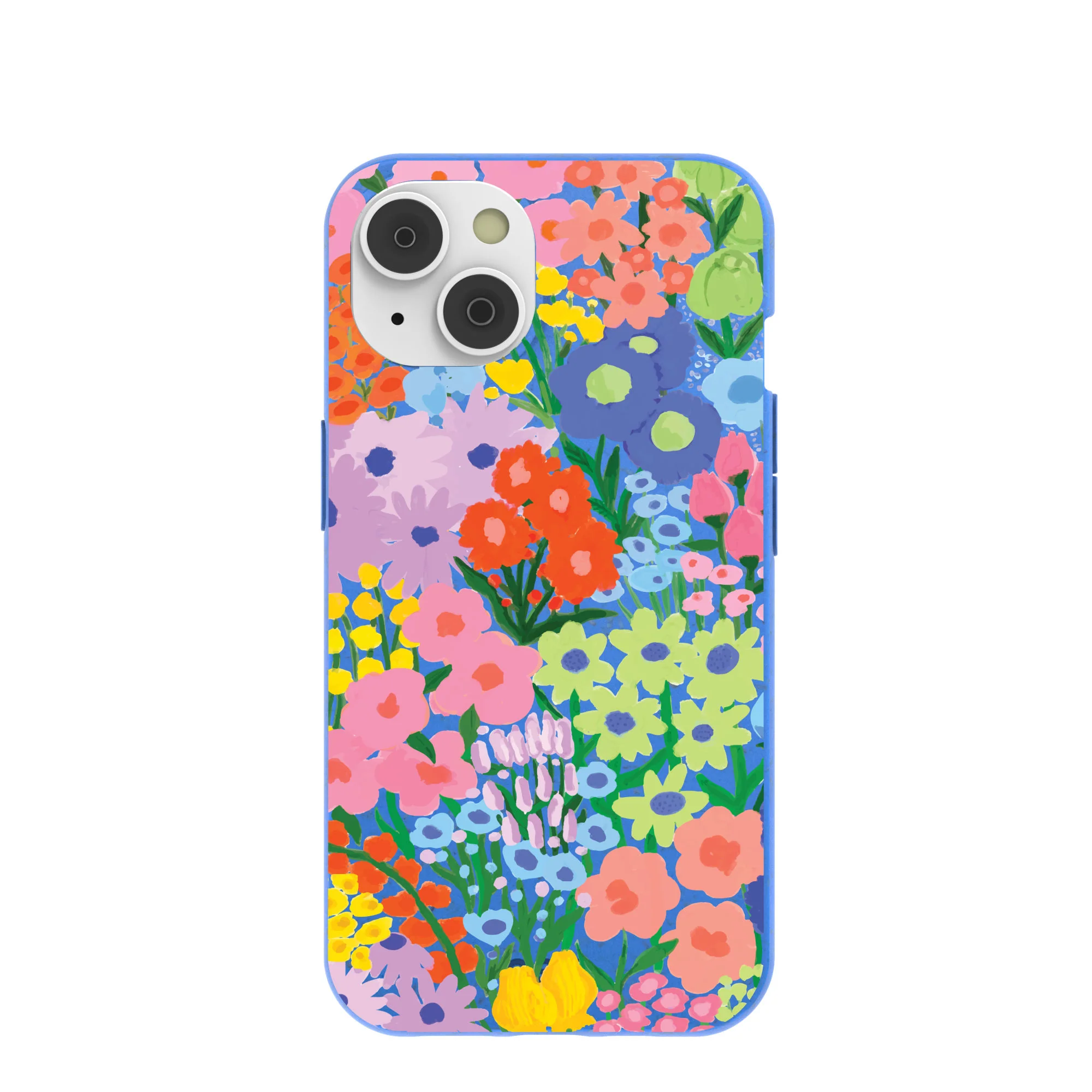 Electric Blue Painted Garden iPhone 14 Case