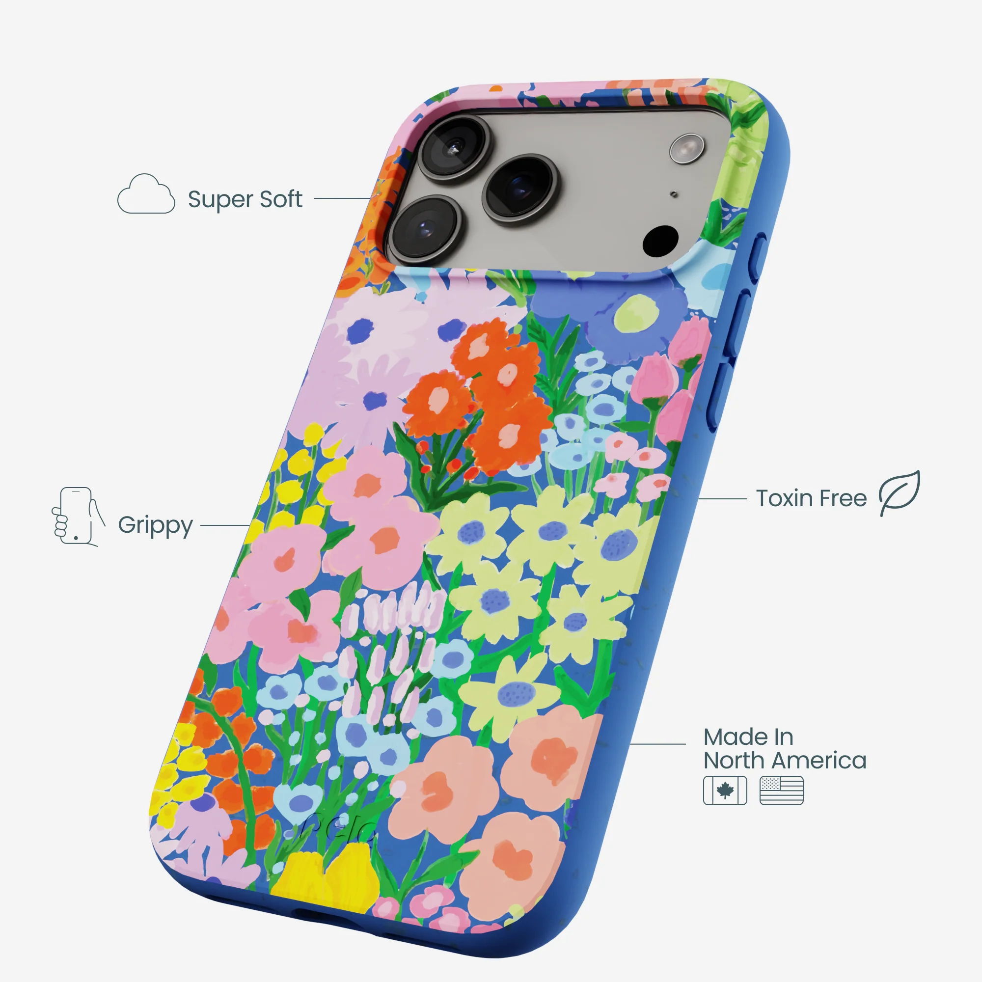 Electric Blue Painted Garden iPhone 17 Pro Max Case - Image 4