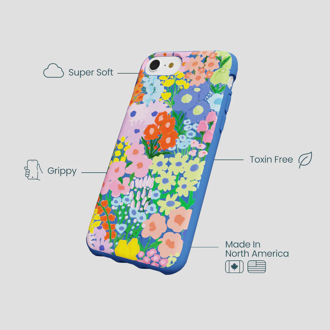 Electric Blue Painted Garden iPhone 6/6s/7/8/SE Case - Image 4