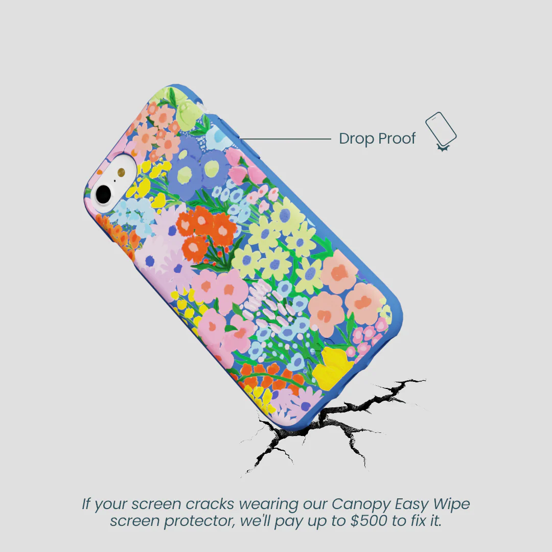 Electric Blue Painted Garden iPhone 6/6s/7/8/SE Case - Image 5