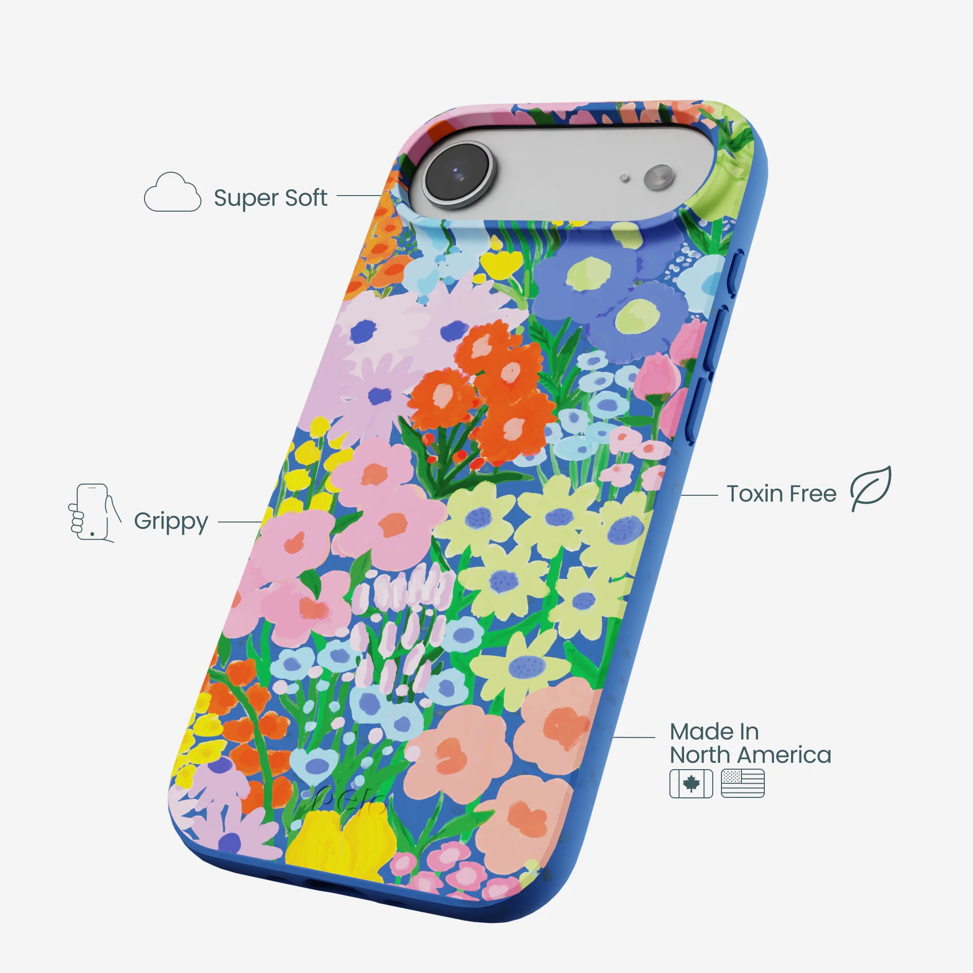 Electric Blue Painted Garden iPhone Air Case - Image 4