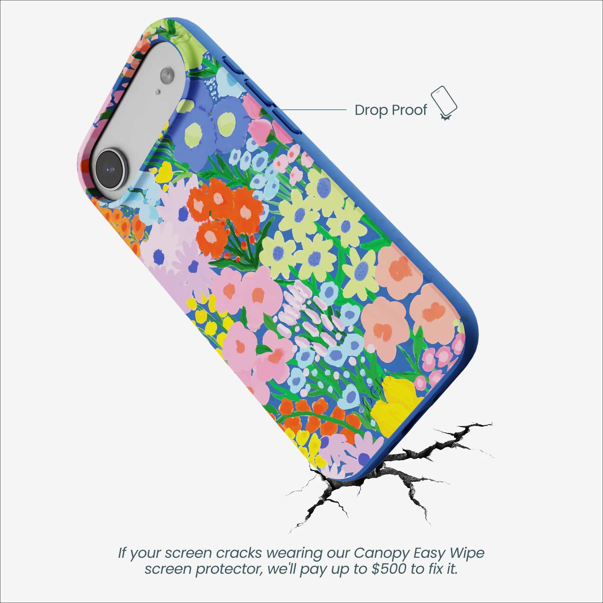 Electric Blue Painted Garden iPhone Air Case - Image 5