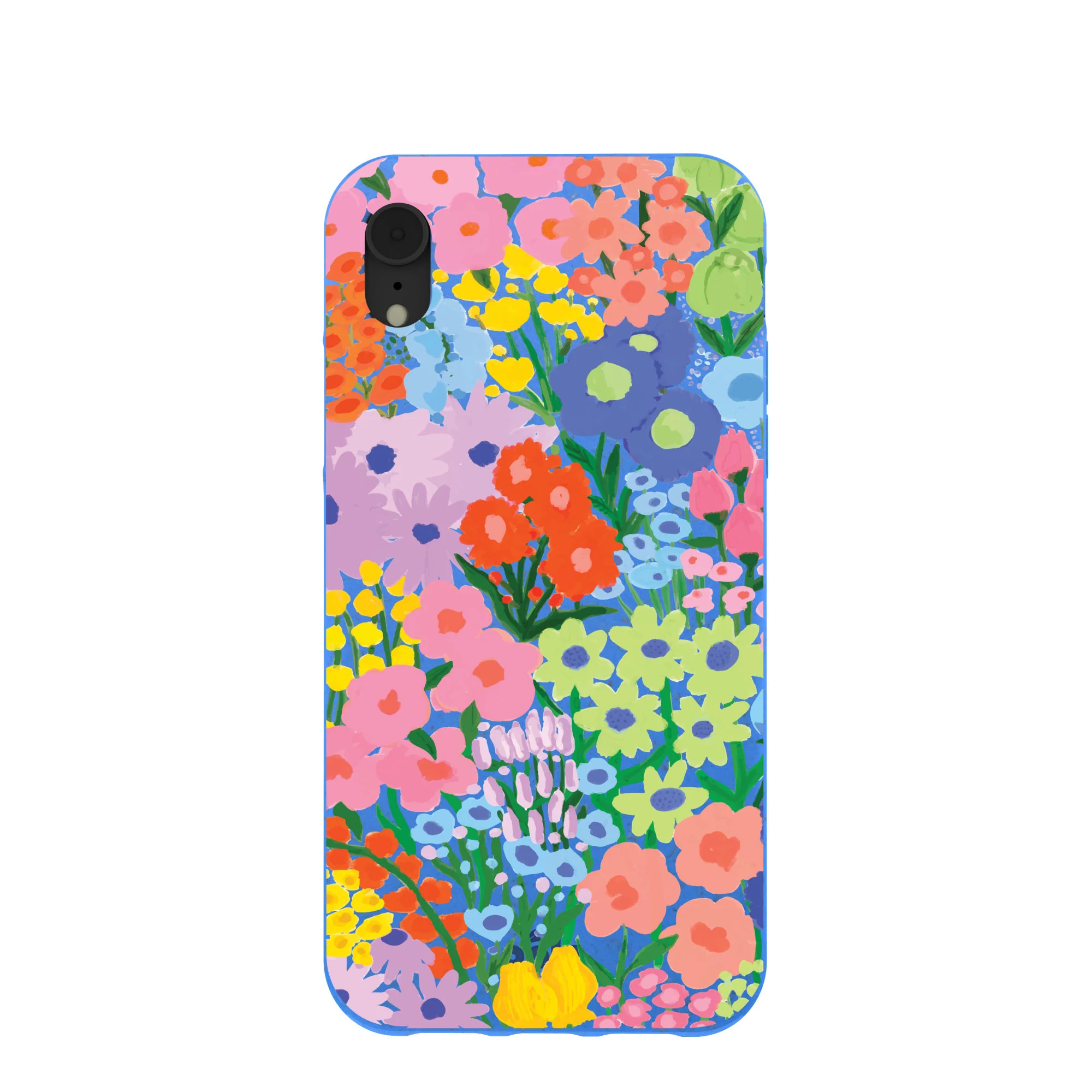 Electric Blue Painted Garden iPhone XR Case