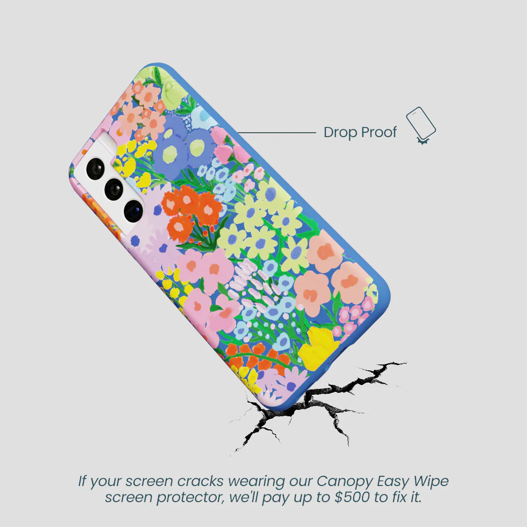 Electric Blue Painted Garden Samsung Galaxy S21 Case - Image 5