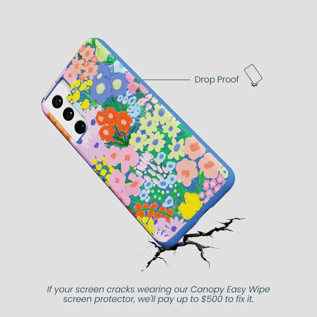 Electric Blue Painted Garden Samsung Galaxy S22 Case - Image 5