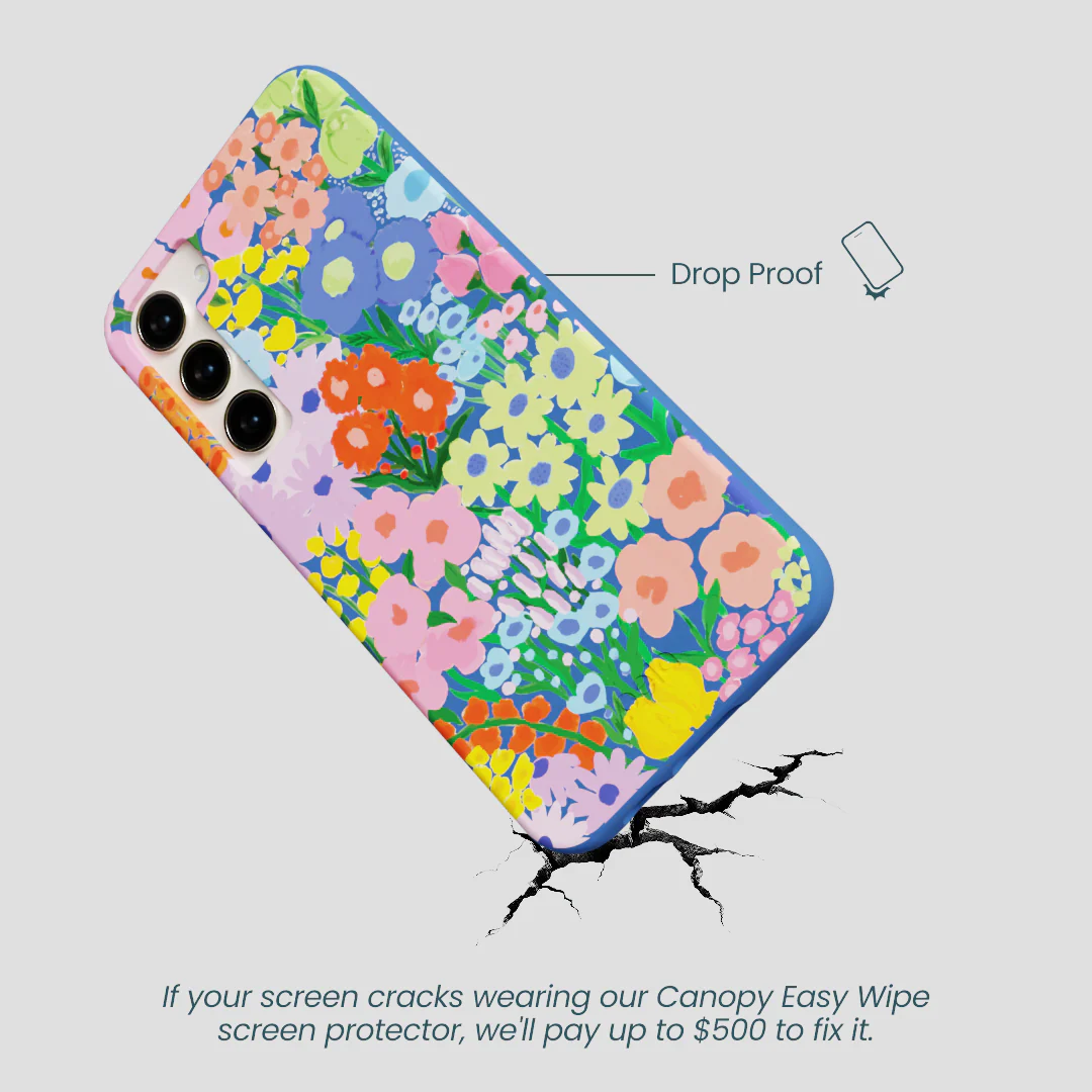 Electric Blue Painted Garden Samsung Galaxy S23+(Plus) Case - Image 5