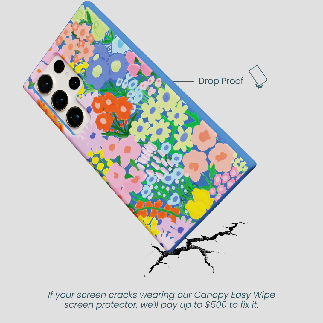 Electric Blue Painted Garden Samsung Galaxy S24 Ultra Case - Image 5