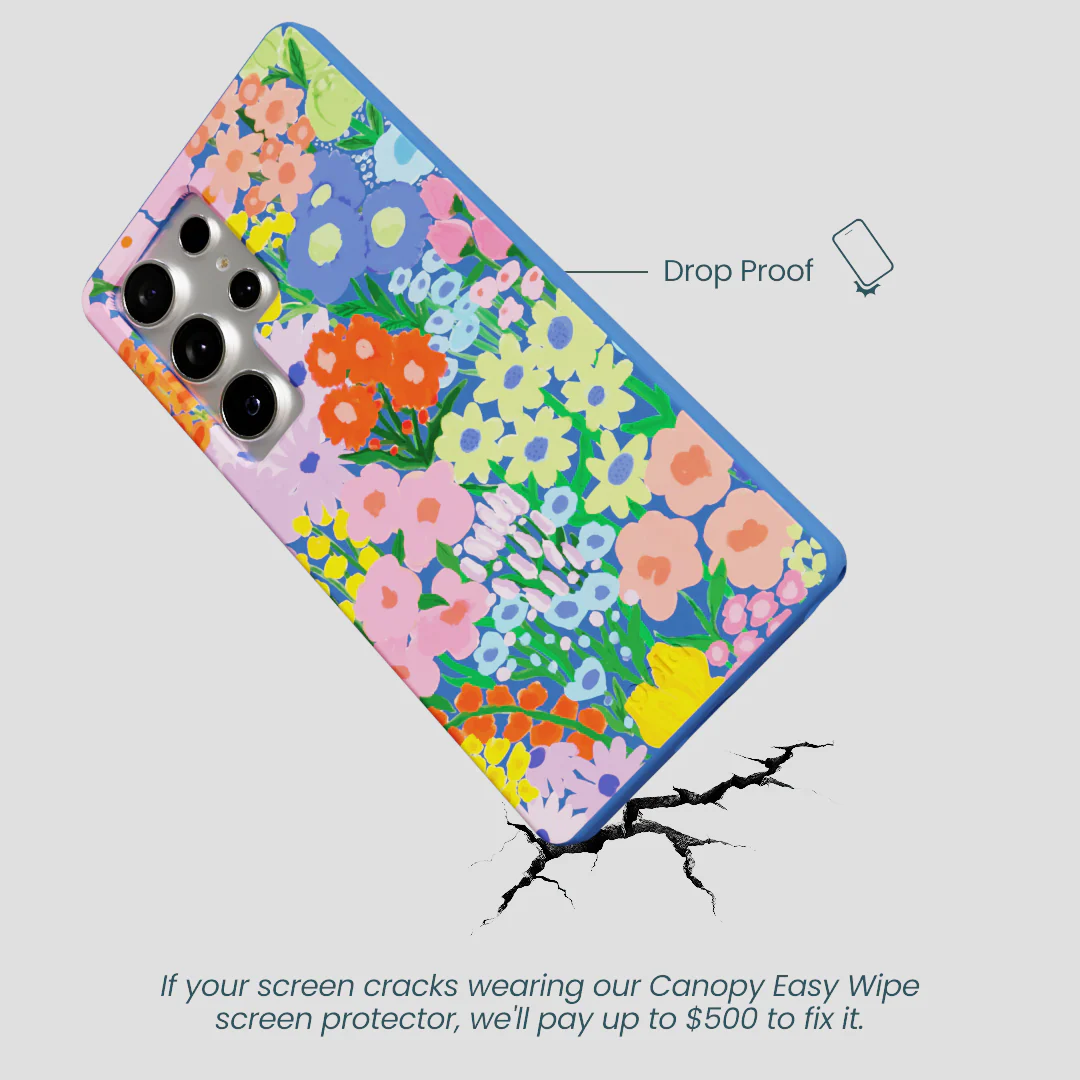 Electric Blue Painted Garden Samsung Galaxy S25 Ultra Case - Image 5