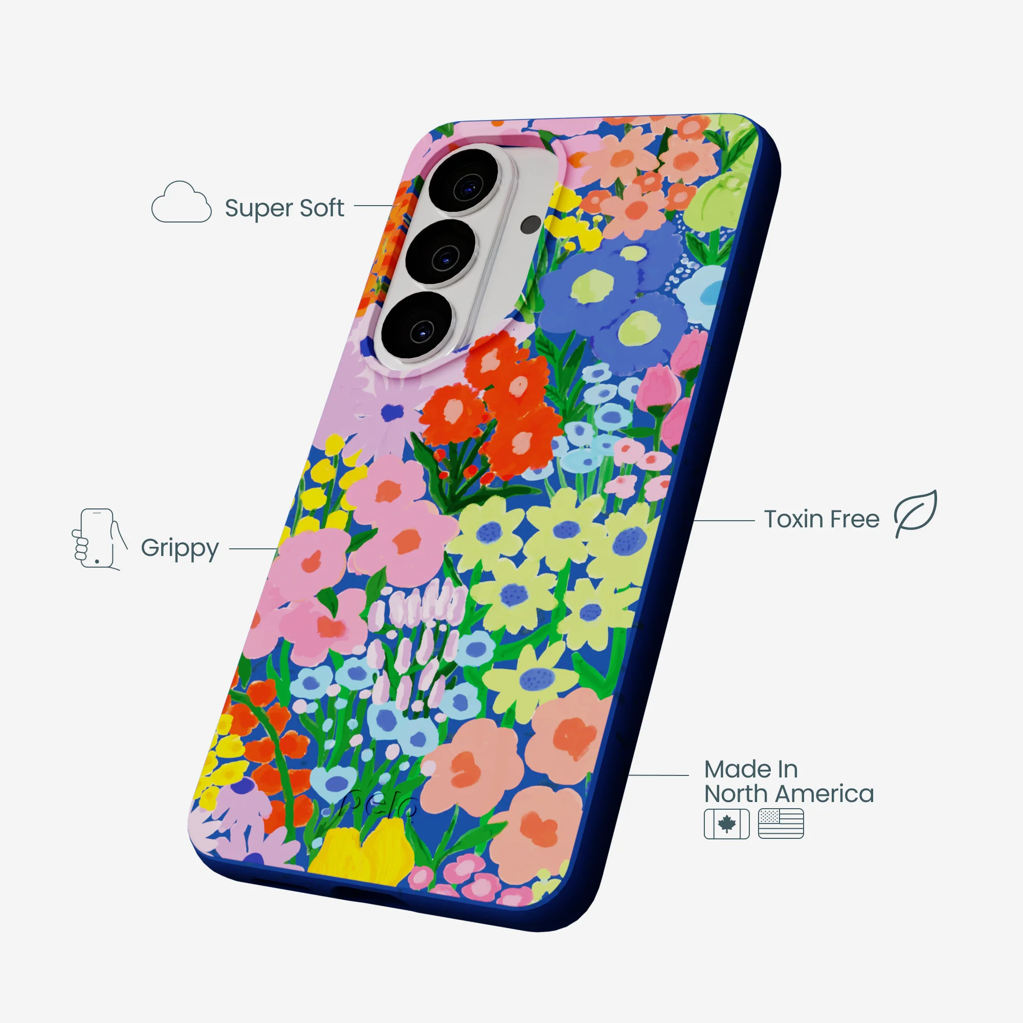 Electric Blue Painted Garden Samsung Galaxy S26 Case - Image 4