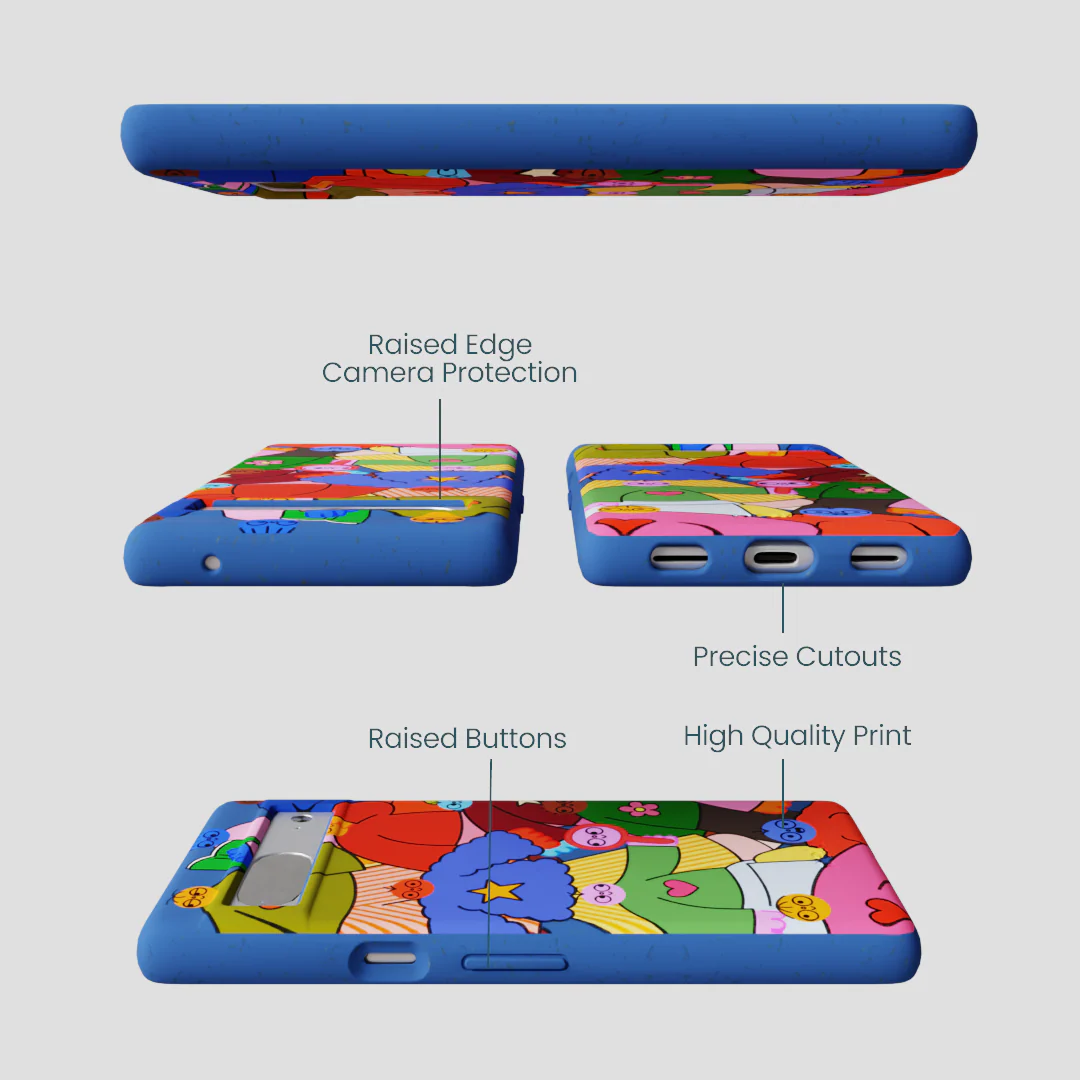 Electric Blue Pals Google Pixel 7a Case - Image 3