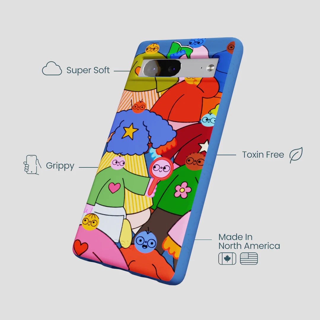 Electric Blue Pals Google Pixel 7a Case - Image 4