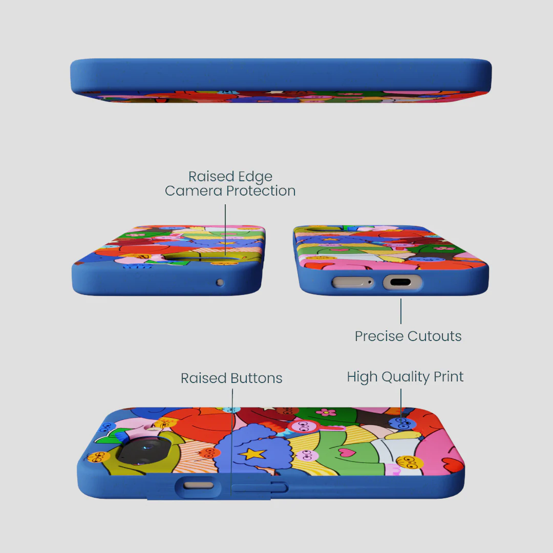 Electric Blue Pals Google Pixel 9a Case - Image 3