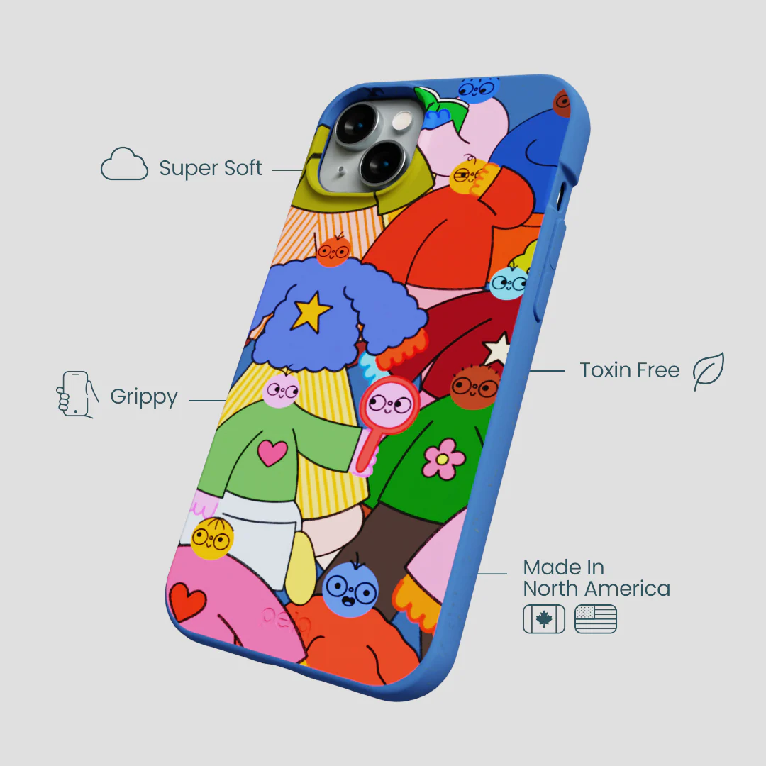 Electric Blue Pals iPhone 15 Plus Case - Image 4