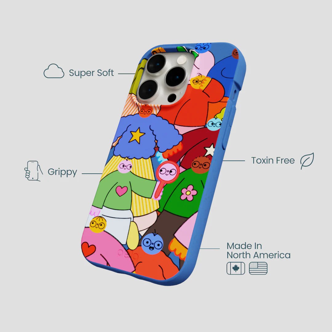 Electric Blue Pals iPhone 15 Pro Case - Image 4