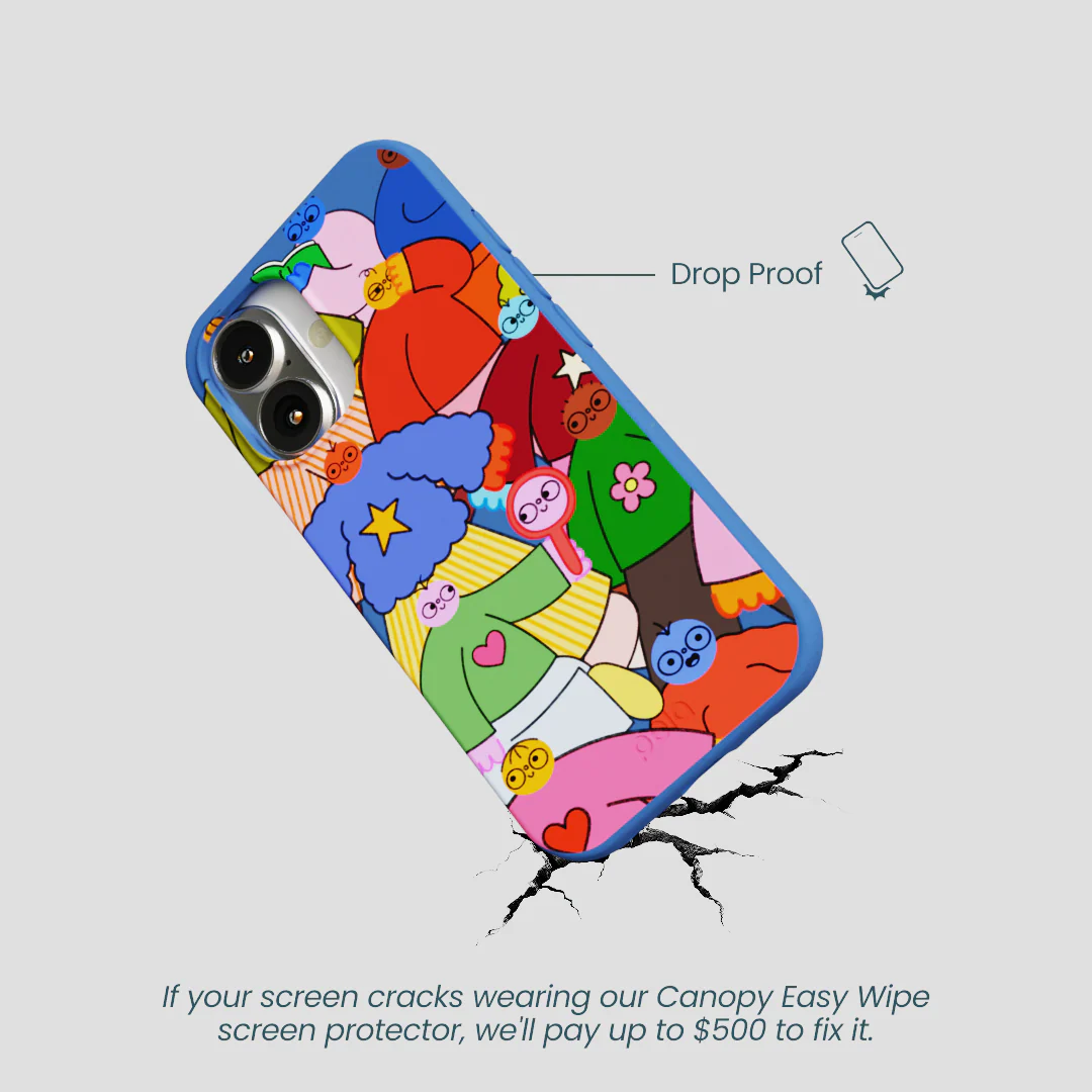 Electric Blue Pals iPhone 16 Case - Image 5