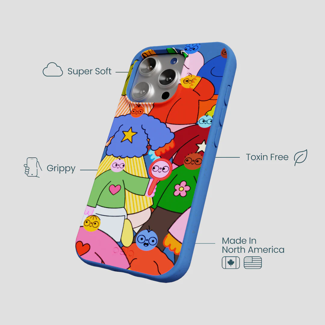 Electric Blue Pals iPhone 16 Pro Case - Image 4