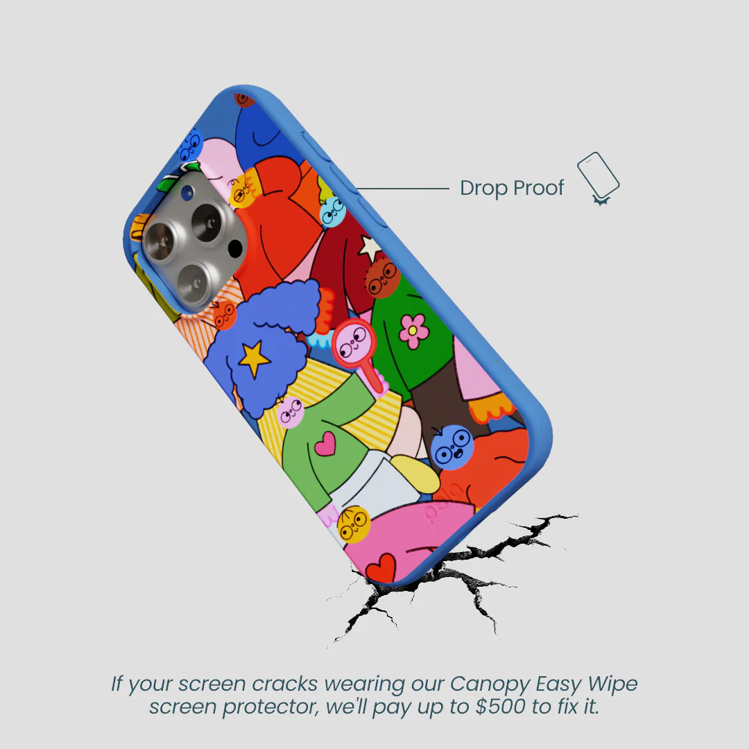Electric Blue Pals iPhone 16 Pro Case - Image 5