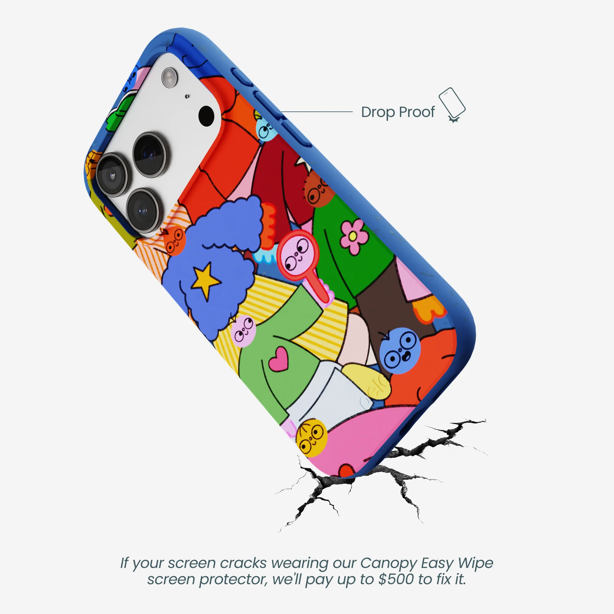 Electric Blue Pals iPhone 17 Pro Case - Image 5