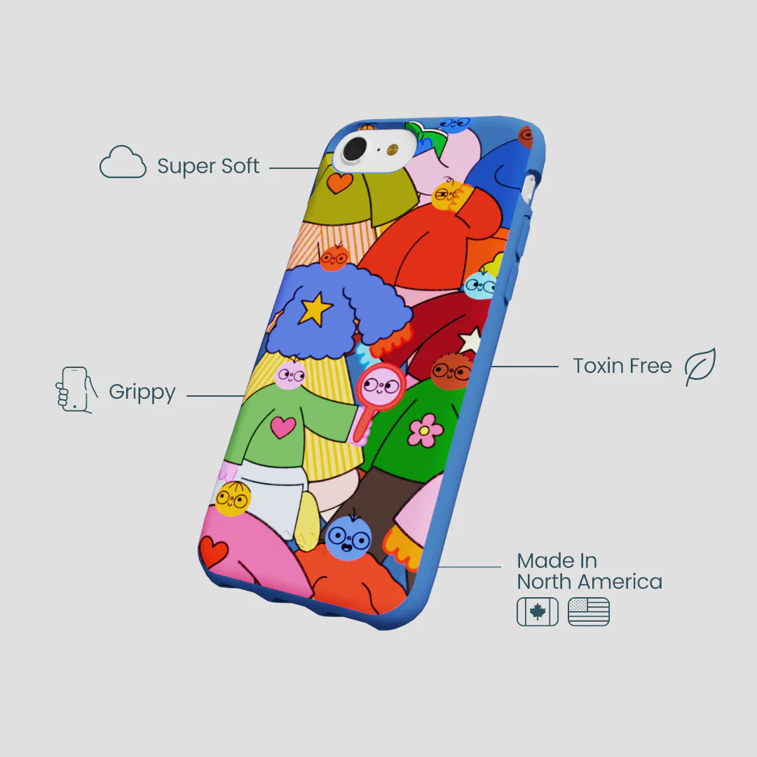 Electric Blue Pals iPhone 6/6s/7/8/SE Case - Image 4