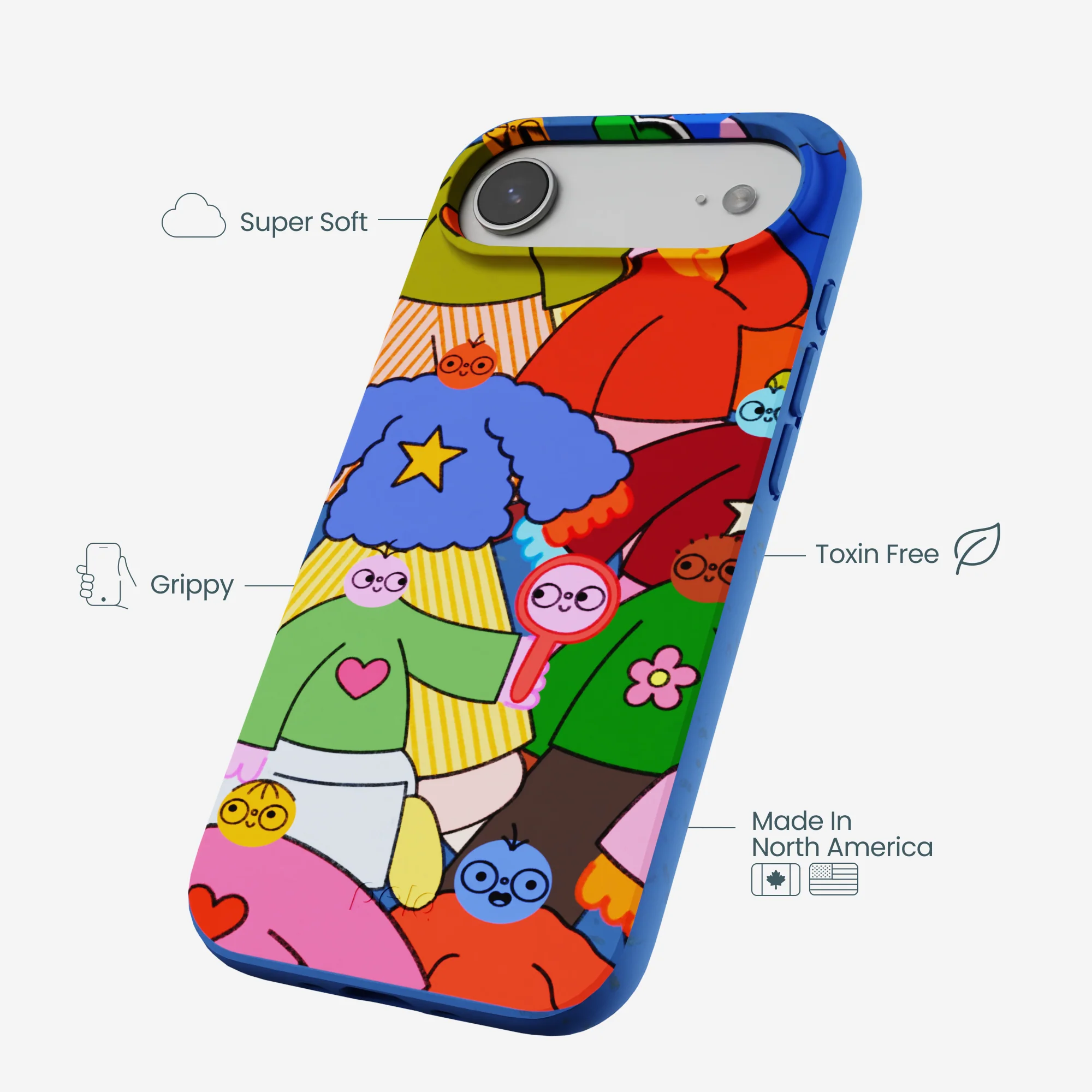 Electric Blue Pals iPhone Air Case - Image 4