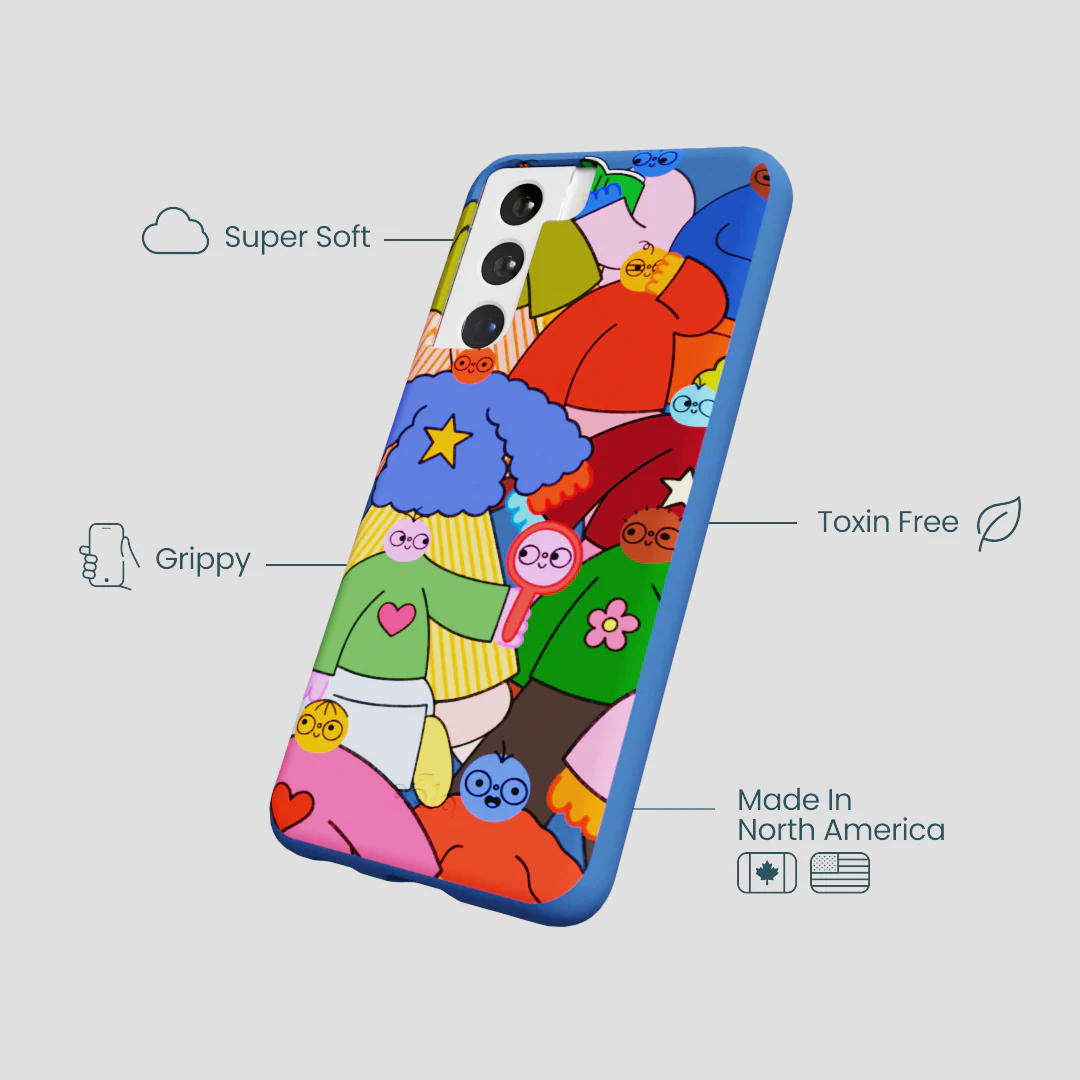 Electric Blue Pals Samsung Galaxy S21 Case - Image 4