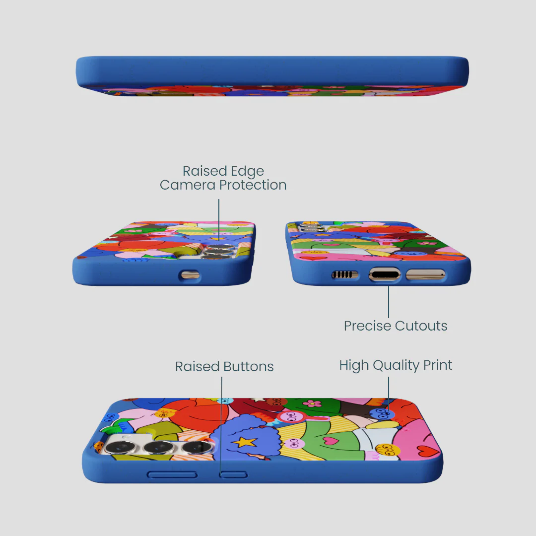 Electric Blue Pals Samsung Galaxy S24 Case - Image 3