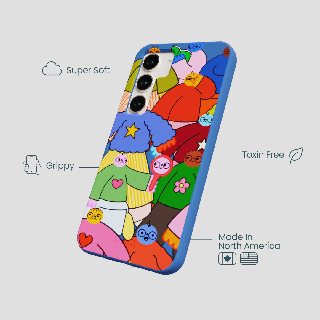 Electric Blue Pals Samsung Galaxy S24 Case - Image 4