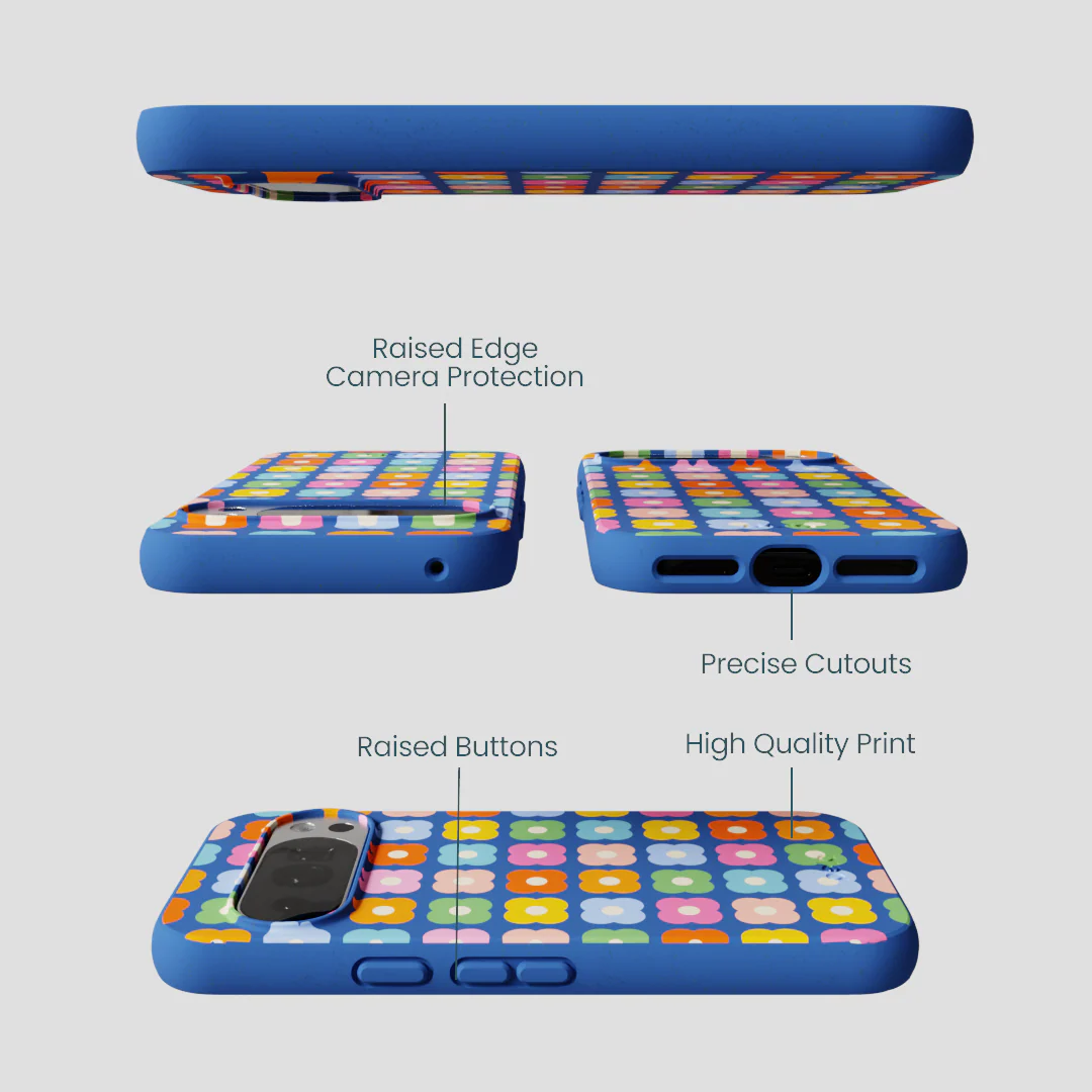 Electric Blue Petal Pop Google Pixel 10/10 Pro Case - Image 2