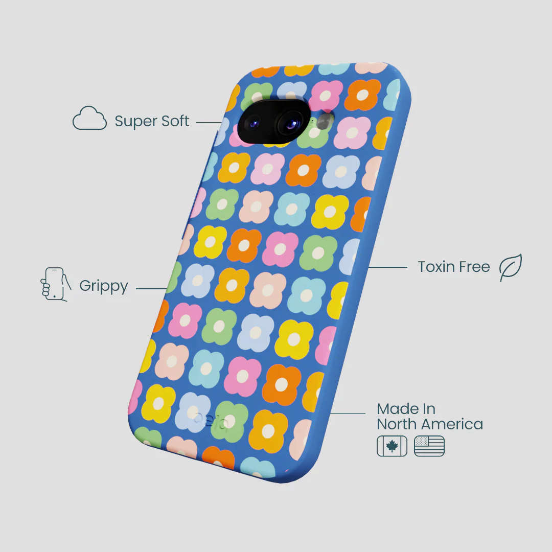 Electric Blue Petal Pop Google Pixel 9a Case - Image 3