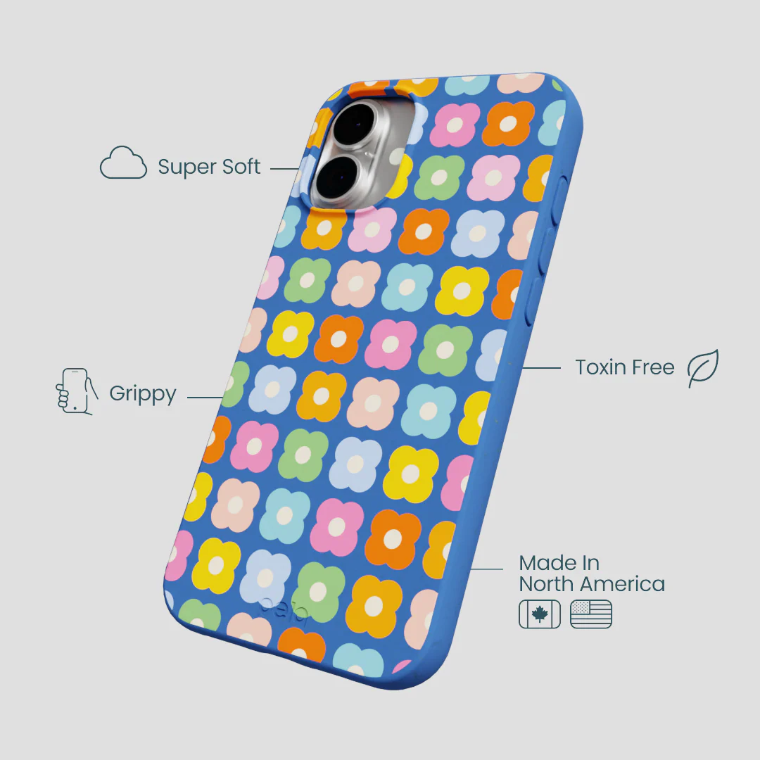 Electric Blue Petal Pop iPhone 16 Plus Case - Image 4