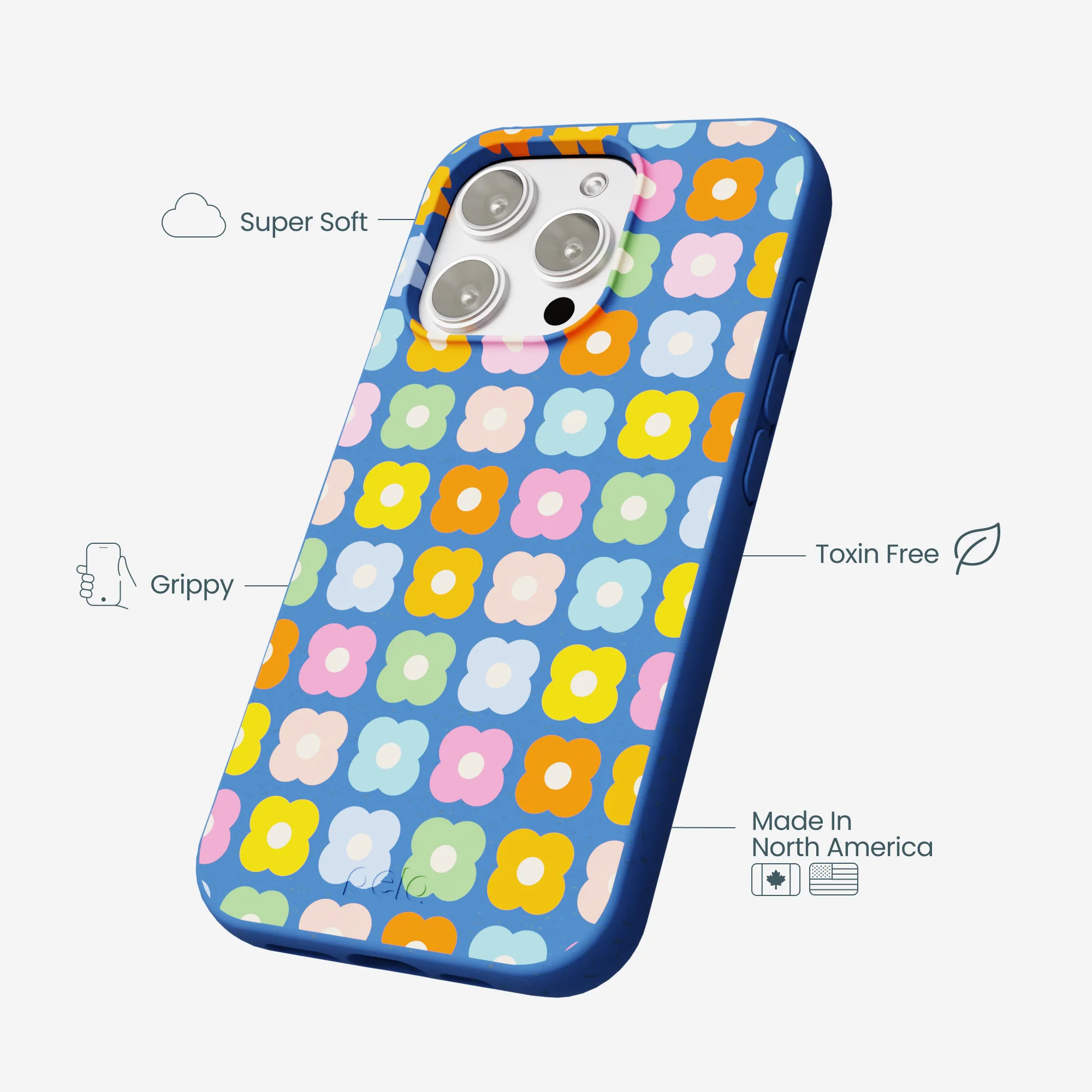 Electric Blue Petal Pop iPhone 16 Pro Max Case - Image 4