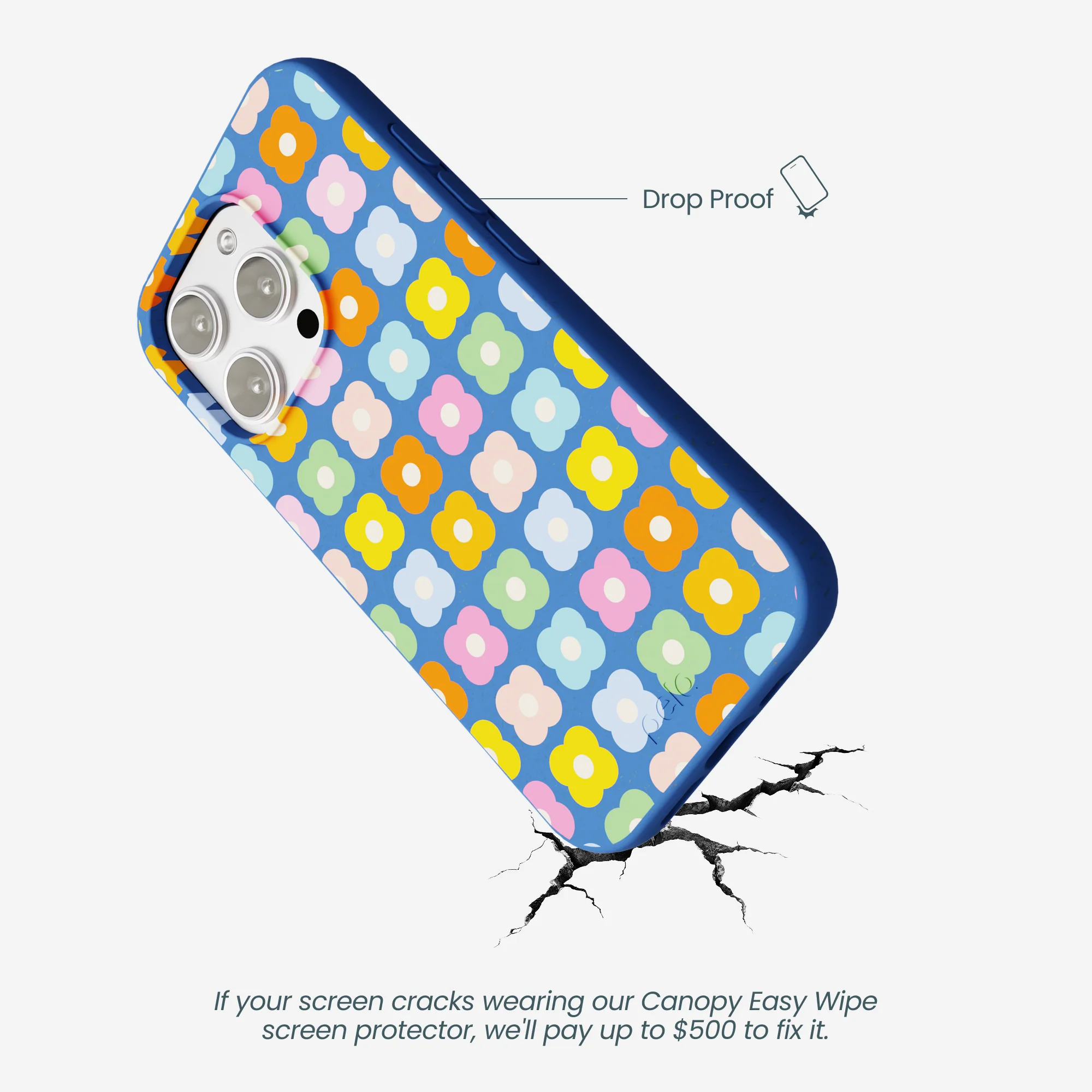 Electric Blue Petal Pop iPhone 16 Pro Max Case - Image 5