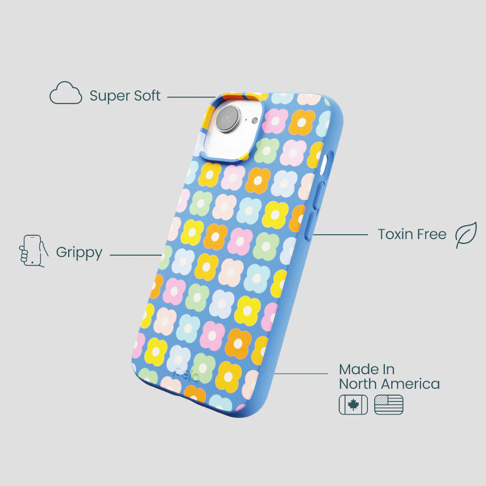 Electric Blue Petal Pop iPhone 16e/17e Case - Image 4
